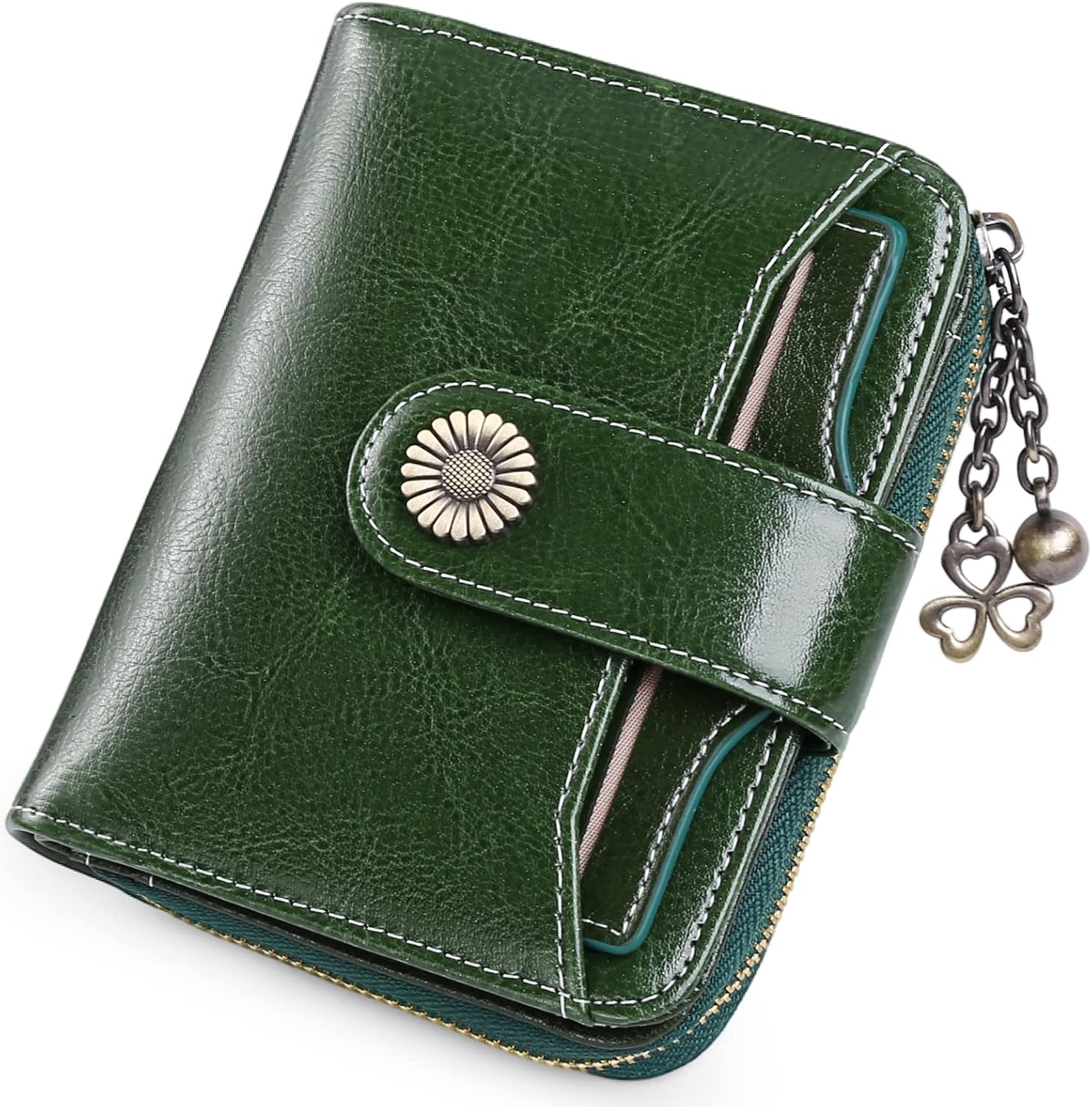 SENDEFN Purses for Women Genuine Leather Small Bifold Compact Womens Wallet with...