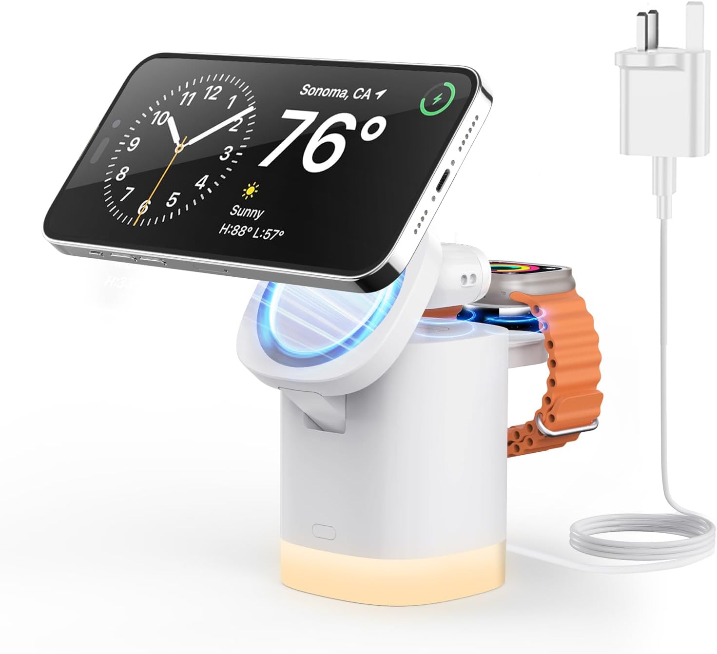 JoyGeek 3-in-1 Charger Stand for Magsafe, Foldable Wireless Charging Station wit...
