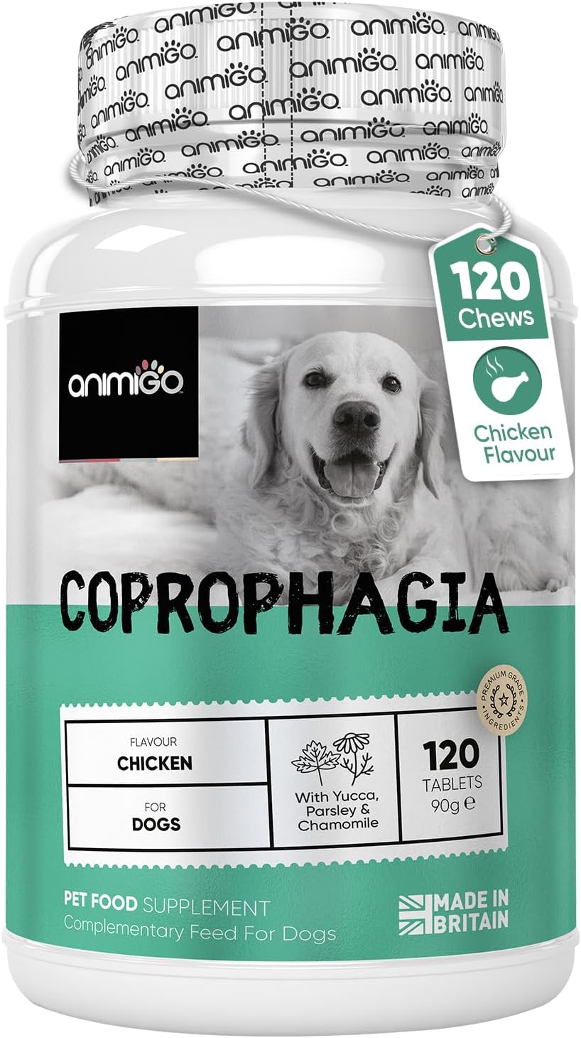 Coprophagia Deterrent for Dogs - 120 Chicken-flavour Dog Stool Repellent Tablets...