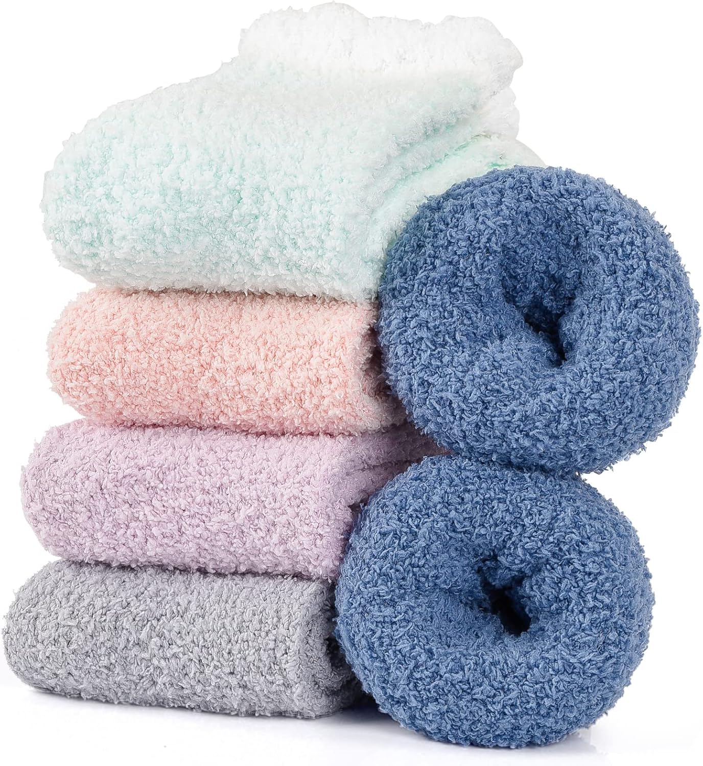 Hocerlu Fluffy Socks for Women and Girls, 5 Pairs Warm Soft Cosy Bed Socks Ladie...
