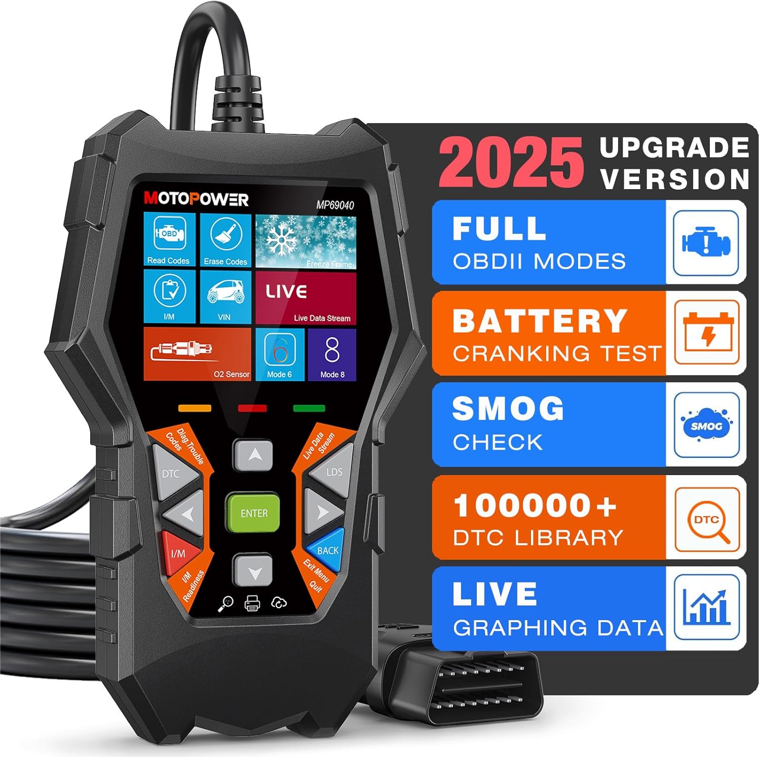 MOTOPOWER MP69040 Car OBD2 Scanner Check Engine Fault Code Reader Diagnostic Sca...