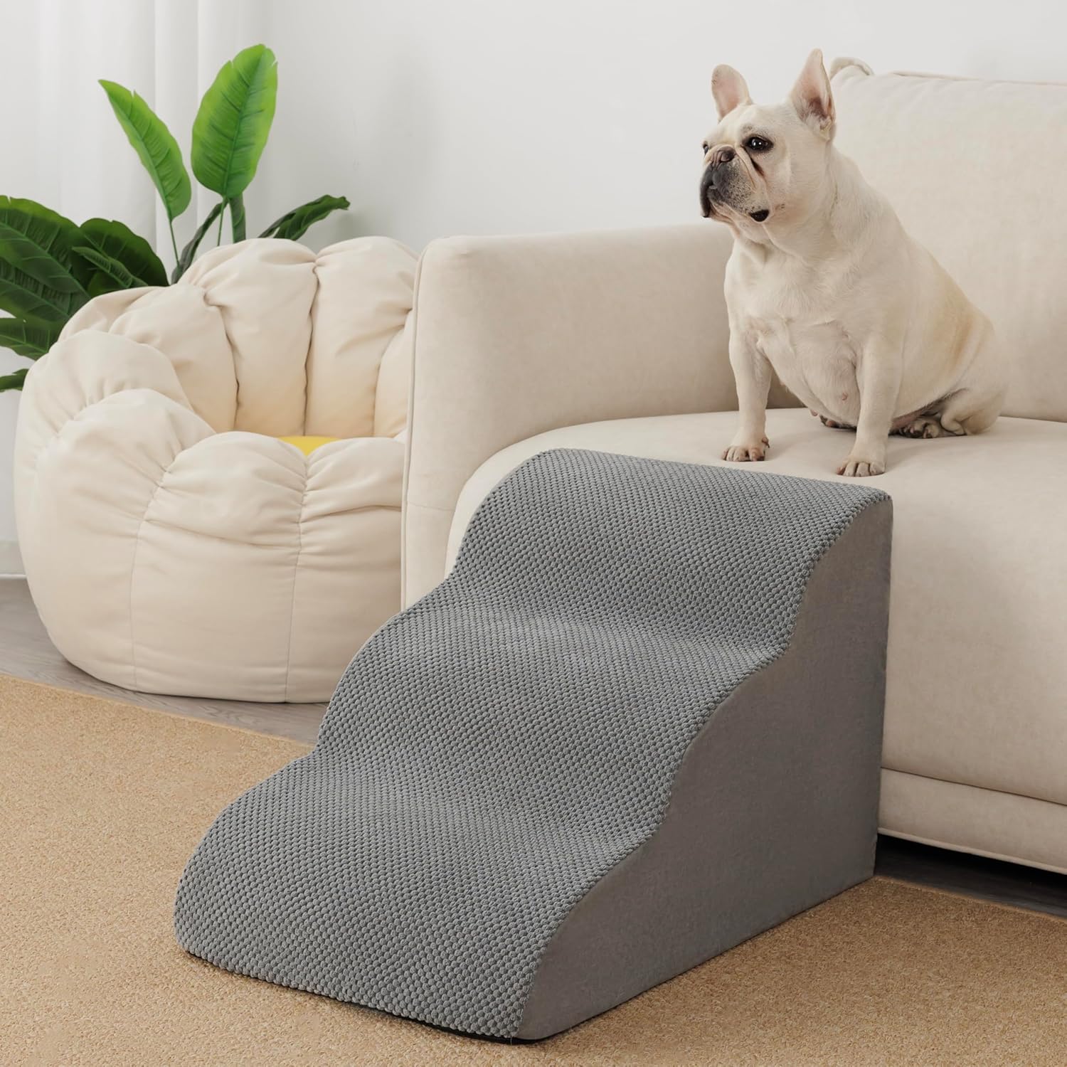 Ezigoo Dog Steps Stairs for Bed - Non-Slip Pet Stairs for Small Dogs and Cats, 3...