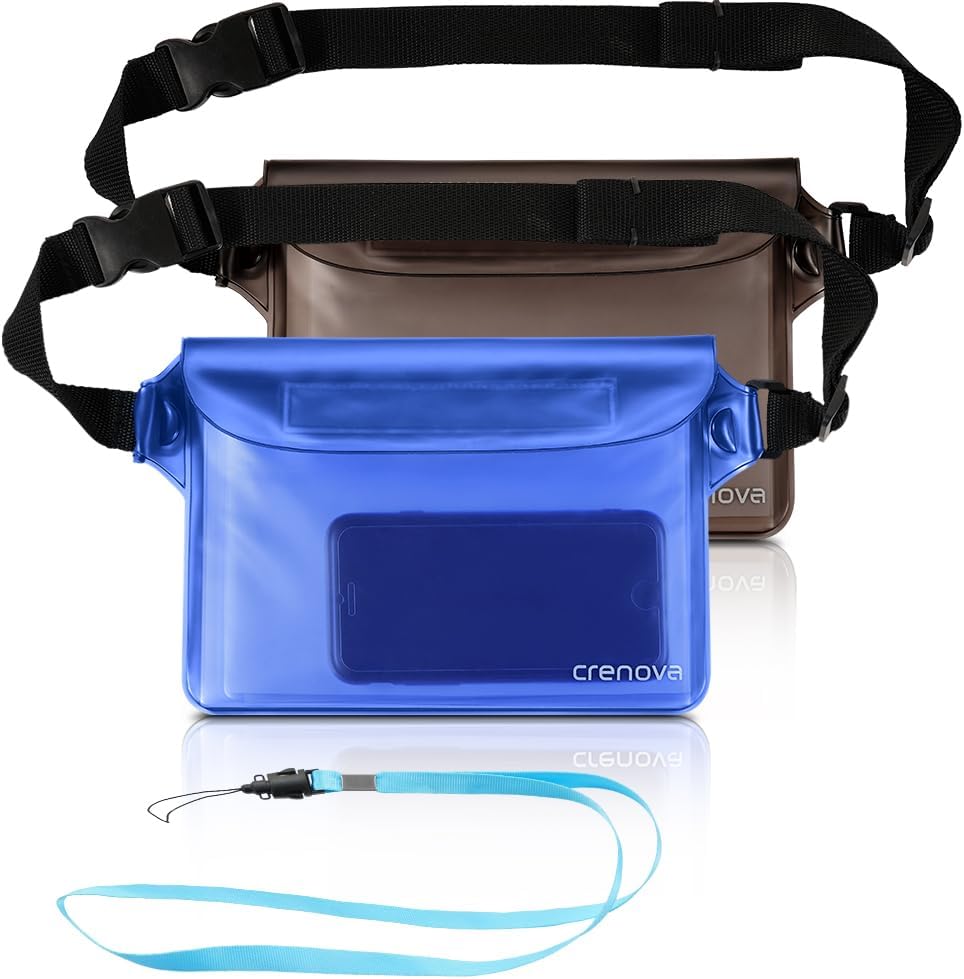 Crenova Waterproof Pouch 2 Pack Beach Accessories Waterproof Bag Fanny Pack 2 Wa...