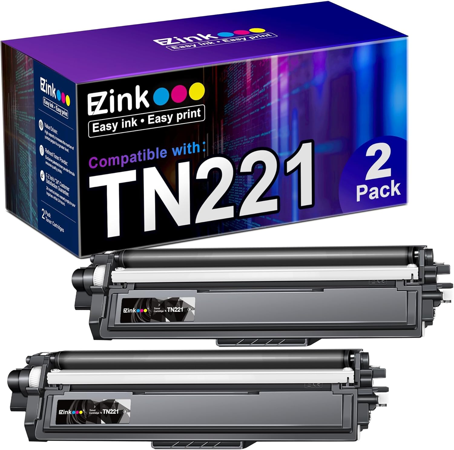 E-Z Ink Compatible Toner Cartridge Replacement for Brother TN221 TN-221 Black To...