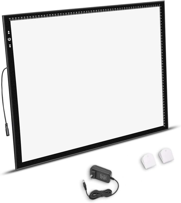 HSK A2 Artist tracing Light Box Copy Table 12V2A Adapter Dimmerable 5000 Lux Loc...