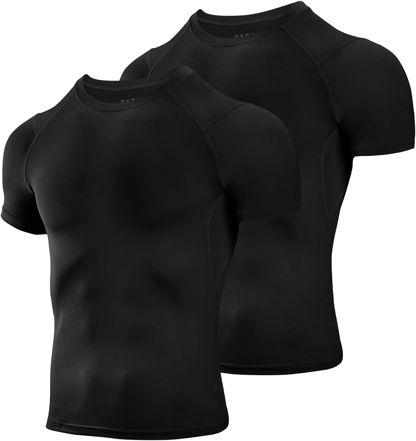 Niksa Men's Compression Shirts 2 Pack, Short Sleeve Athletic Compression Tops Co...