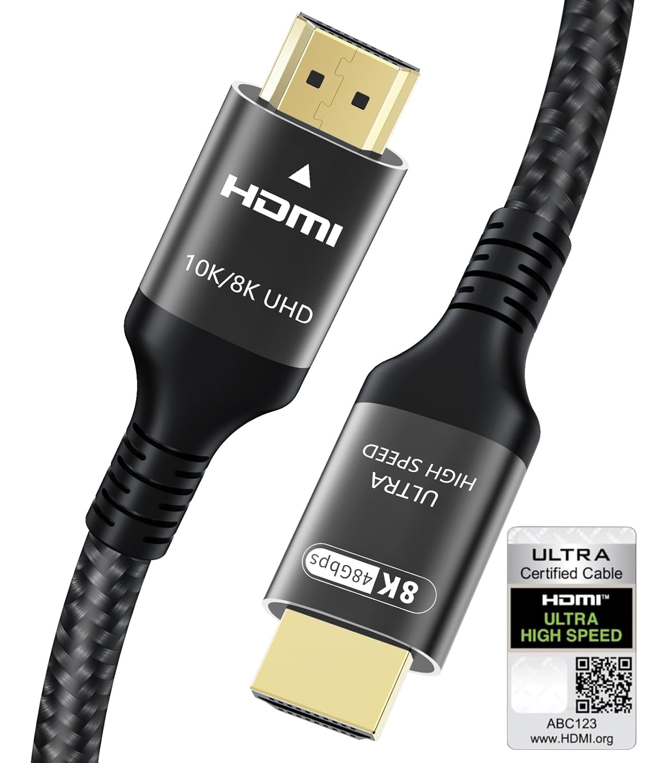 Adauxter 10K 8K HDMI 2.1 Cable 3M, Certified Ultra High Speed HDMI Cable with Et...