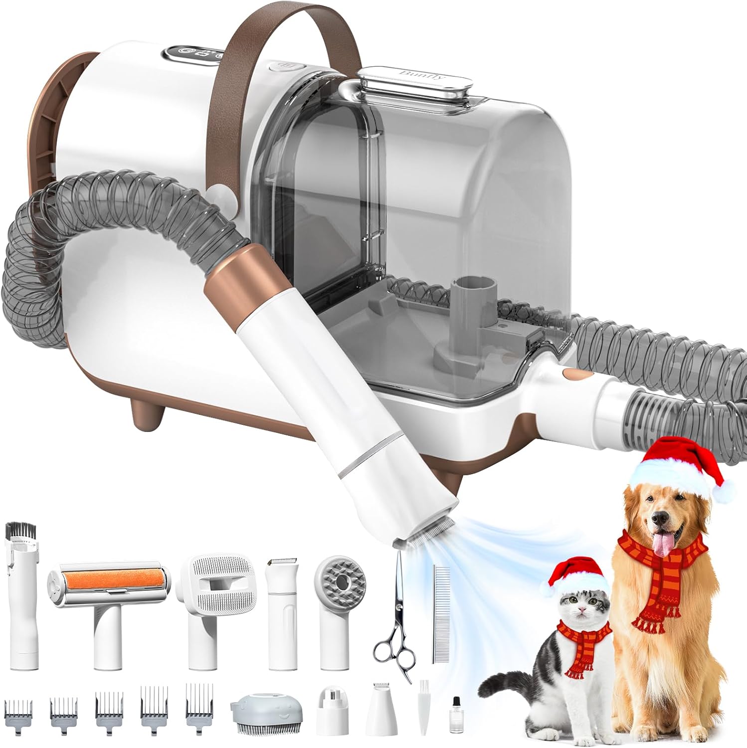 Bunfly Dog Grooming Kit & Dog Hair Vacuum, 3L Large Capacity Dust Cup,13,000KPa...