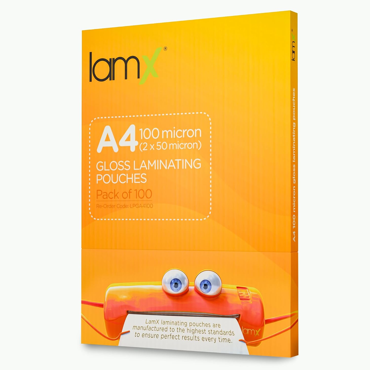 LamX Laminating Pouches A4 100 Micron, High Gloss Finish Sheets, Anti-Static For...