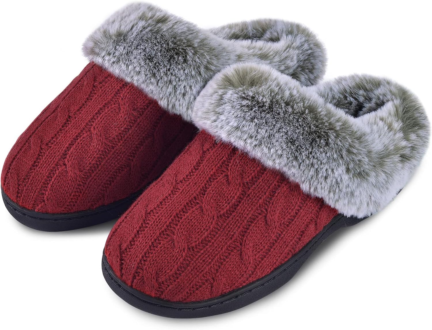 Parlovable Women's Fuzzy House Slippers Warm Soft Memory Foam Bedroom Shoes Slip...