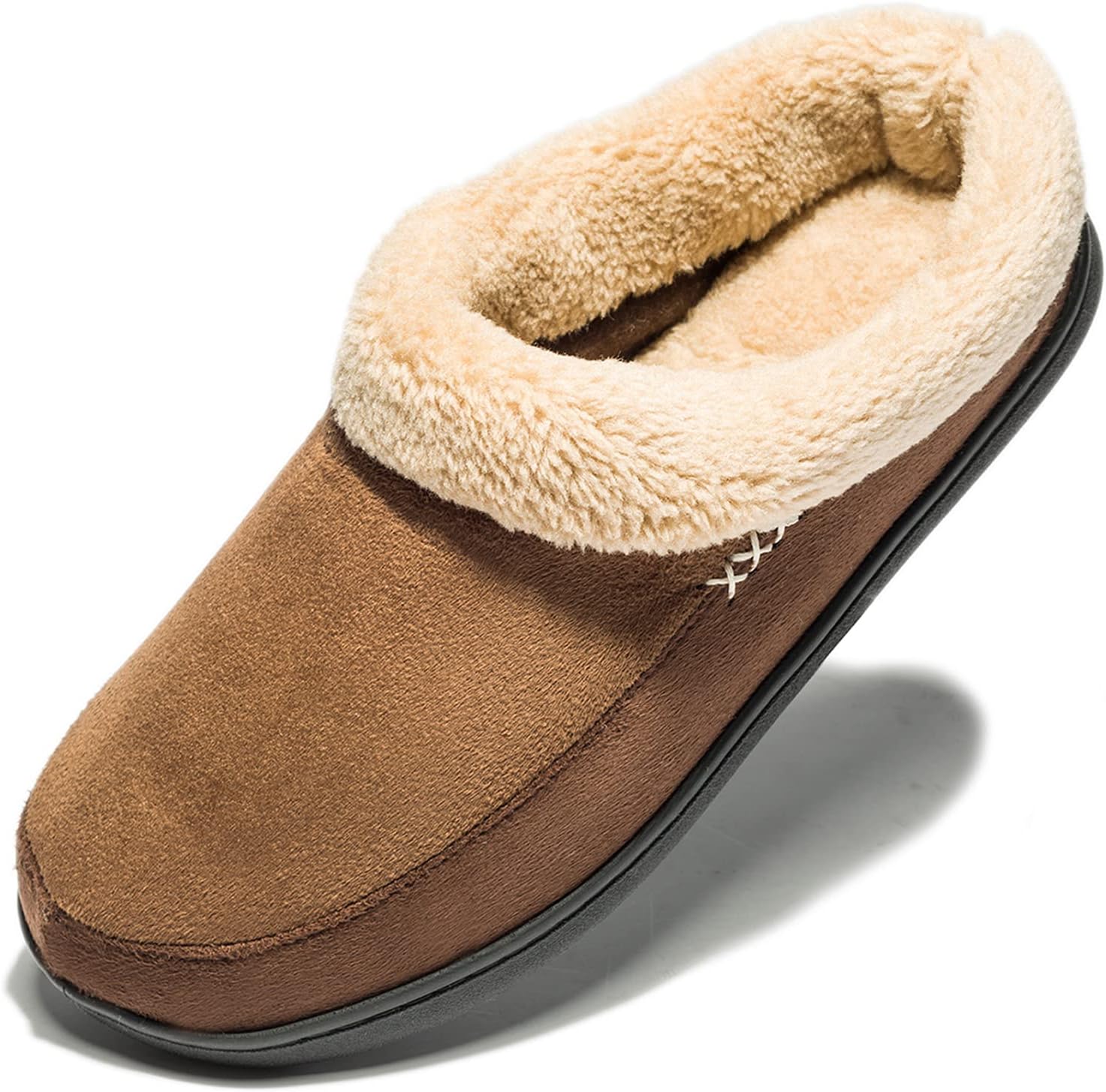NewDenBer Men's Warm Memory Foam Slippers Soft Plush Fleece Lined Slip on Indoor...