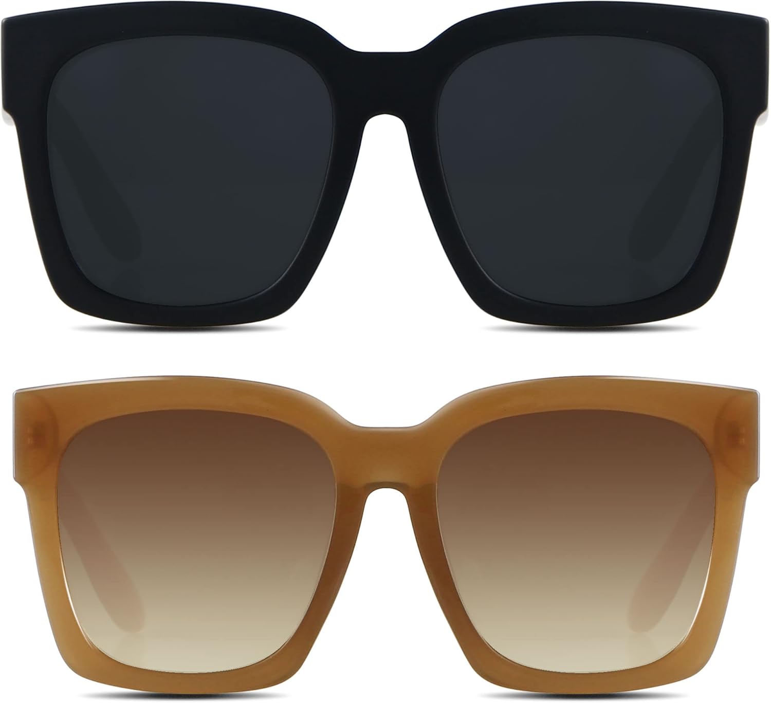 ANDWOOD Oversized Sunglasses for Women Big Large Square Wide Frame Shades Retro...