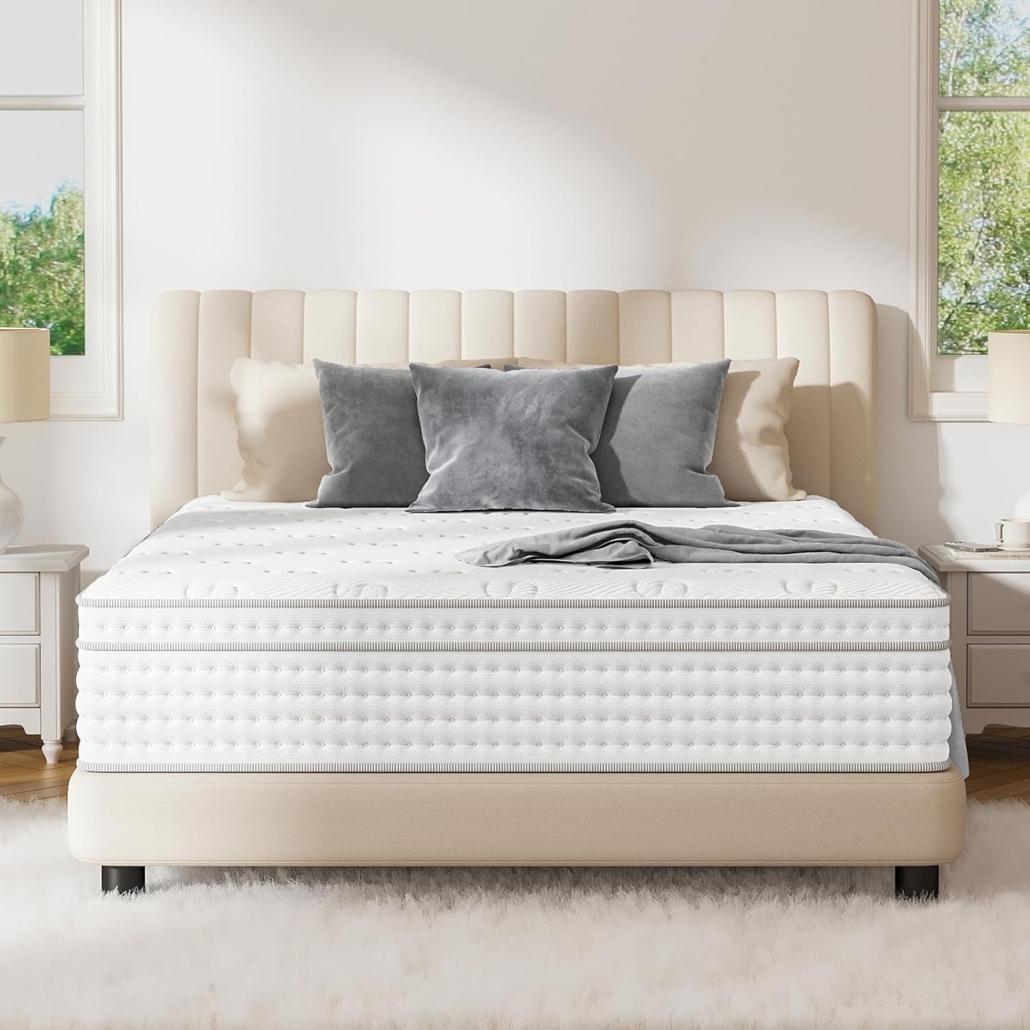 King Mattress, 14-Inch Luxury Hybrid Mattress, Fiberglass-Free Mattress in a Box...