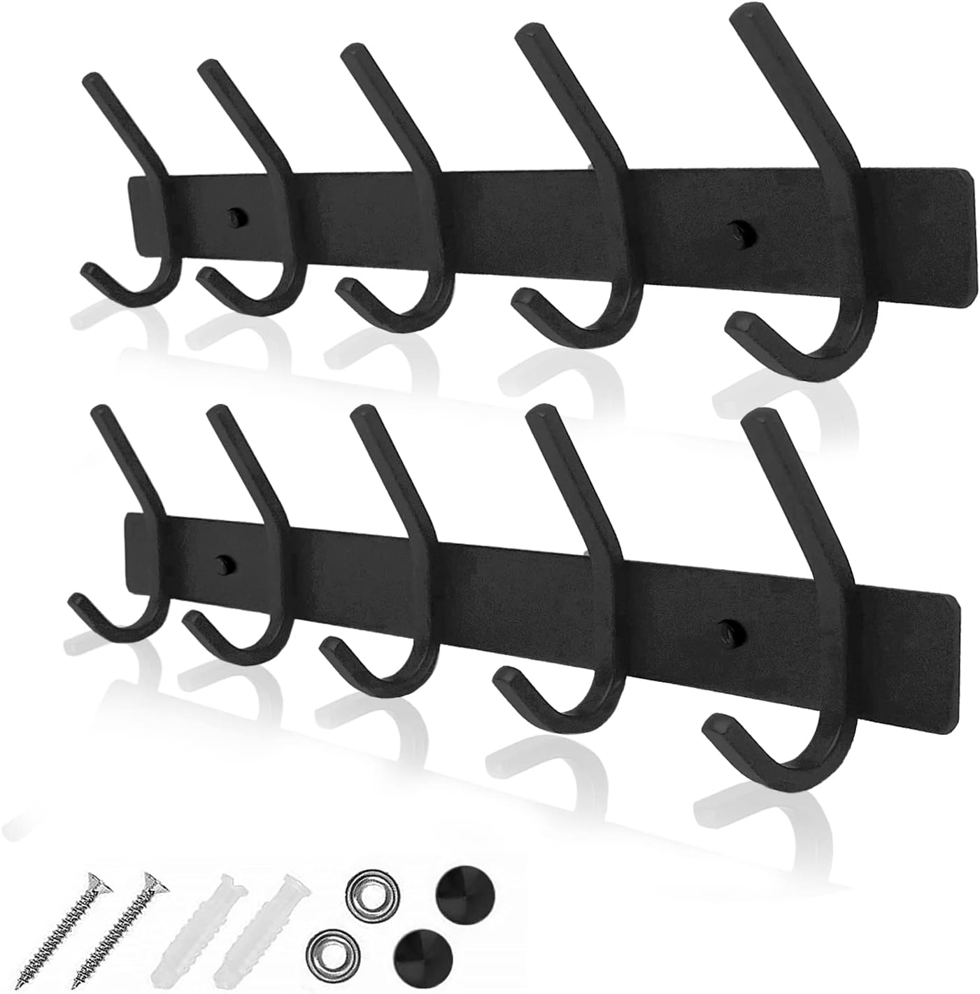 GlazieVault Coat Racks for Wall - Stainless Steel Coat Hooks (2 Pack) - Heavy Du...