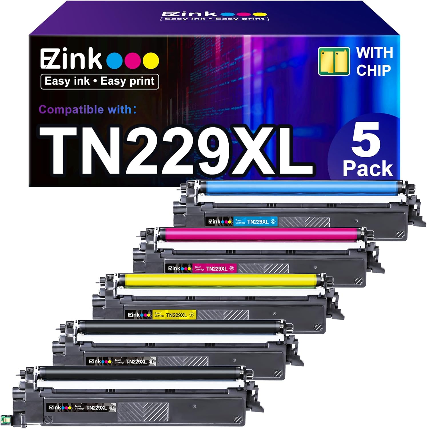 E-Z Ink Compatible TN229XL Toner Cartridges Replacement for Brother TN229XL TN-2...