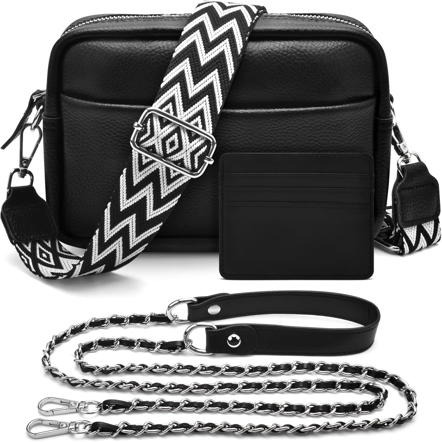 BROTOU Crossbody Bag for Women, Leather Handbag & Shoulder Bag with Adjustable W...