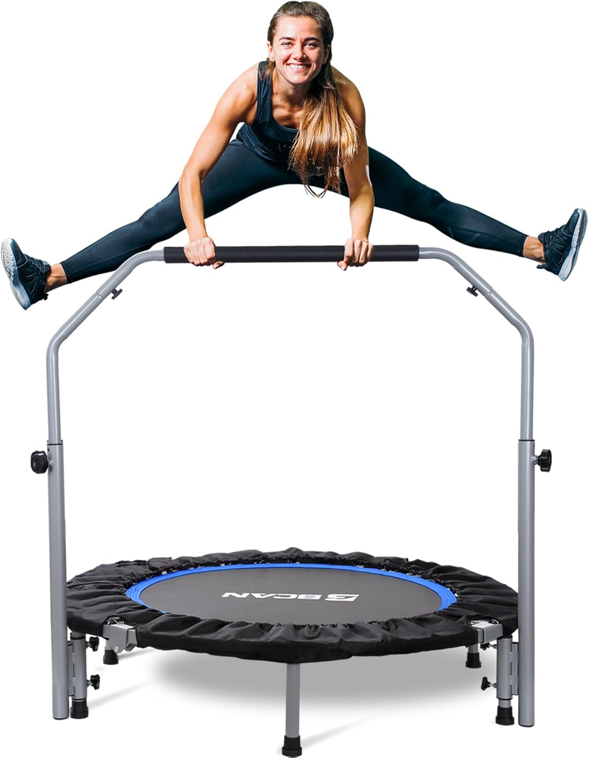 BCAN 40/48" Foldable Mini Trampoline Max Load 330lbs/440lbs, Fitness Rebounder w...