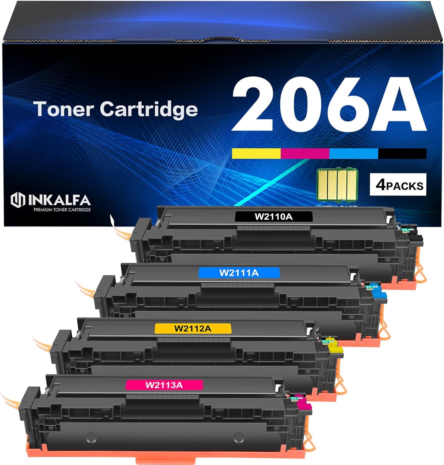206A Toner Cartridges 4 Pack 206X Set M283fdw M283cdw Compatible Replacement for...