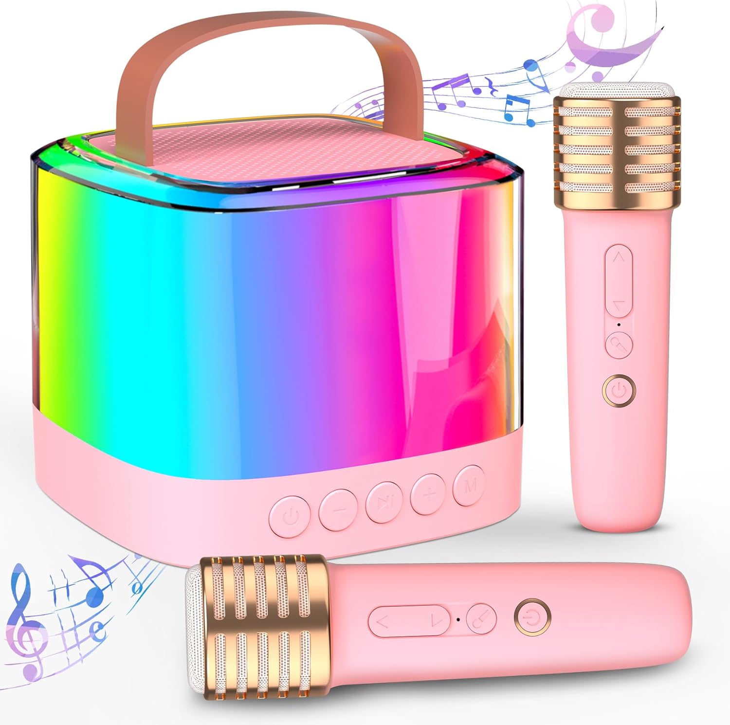 Mini Karaoke Machine for Kids Adults, Portable Bluetooth Karaoke Speaker with 2...