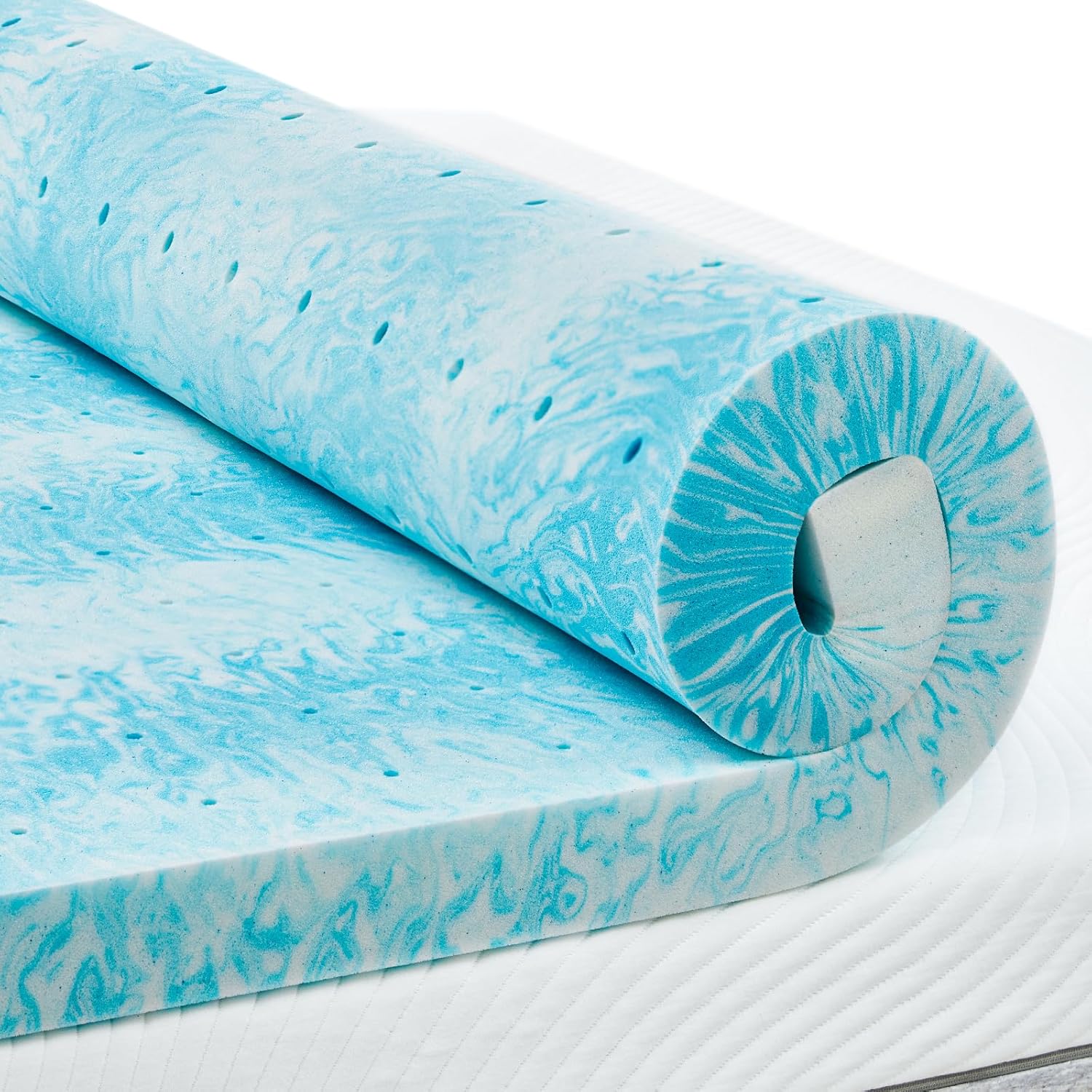 PERLECARE 3 Inch Queen Memory Foam Mattress Topper, Cooling Gel Infused Mattress...