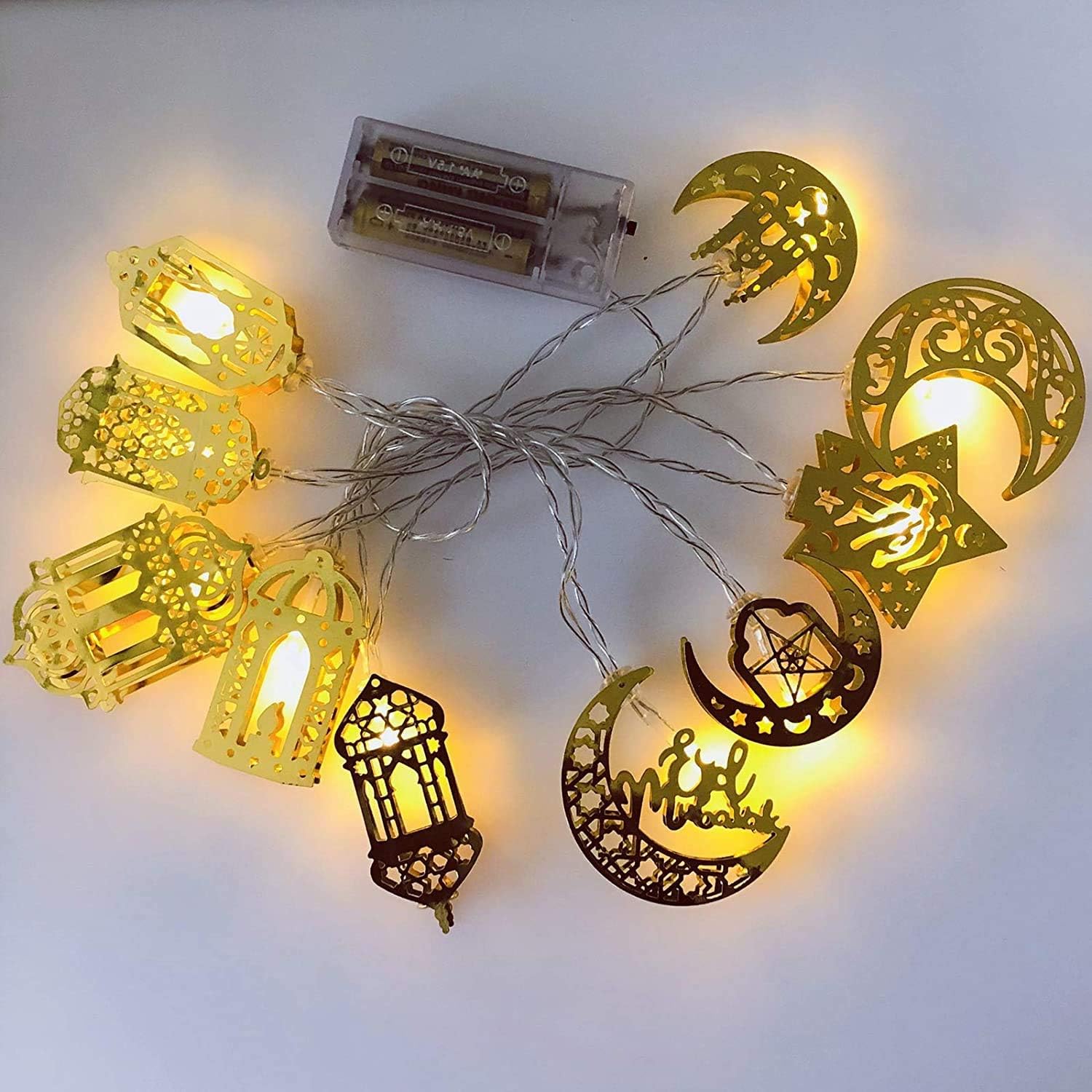 kuggty Ramadan Eid String Light, Battery Powered Moon Star Lantern Lamp Mubarak...