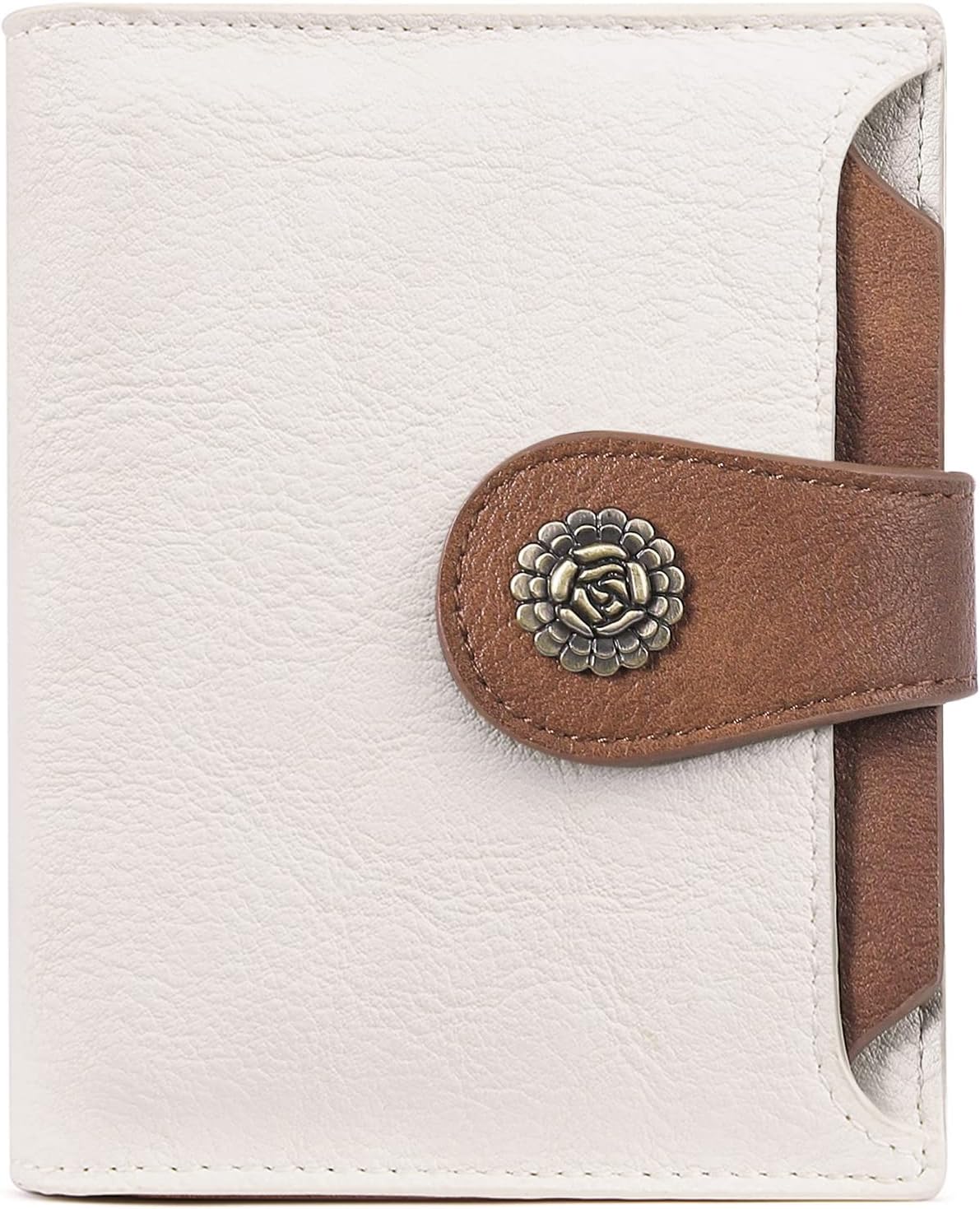 CLUCI Small Wallets for Women RFID Blocking Leather Trifold Compact Credit Card...