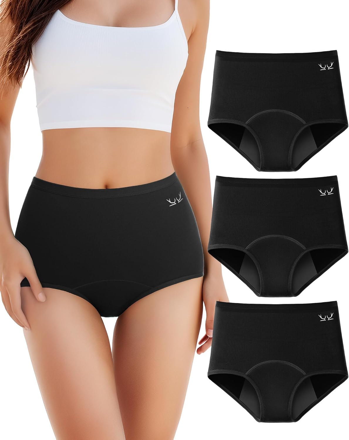 TANSTC Period Pants for Women, High Waist Leakproof Underwear Heavy Flow Extra P...