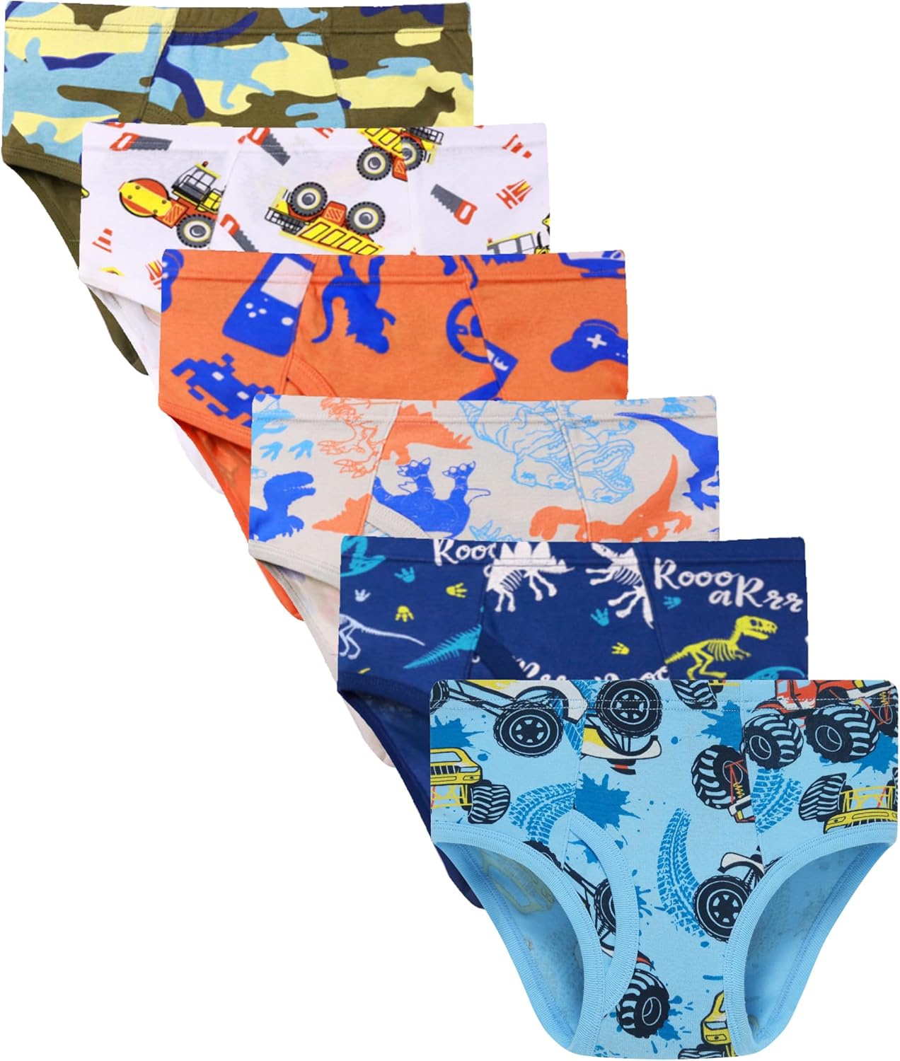 Finihen Boys Soft Cotton Underwear For Toddler Boy Truck Dinosaur Multipacks Bri...