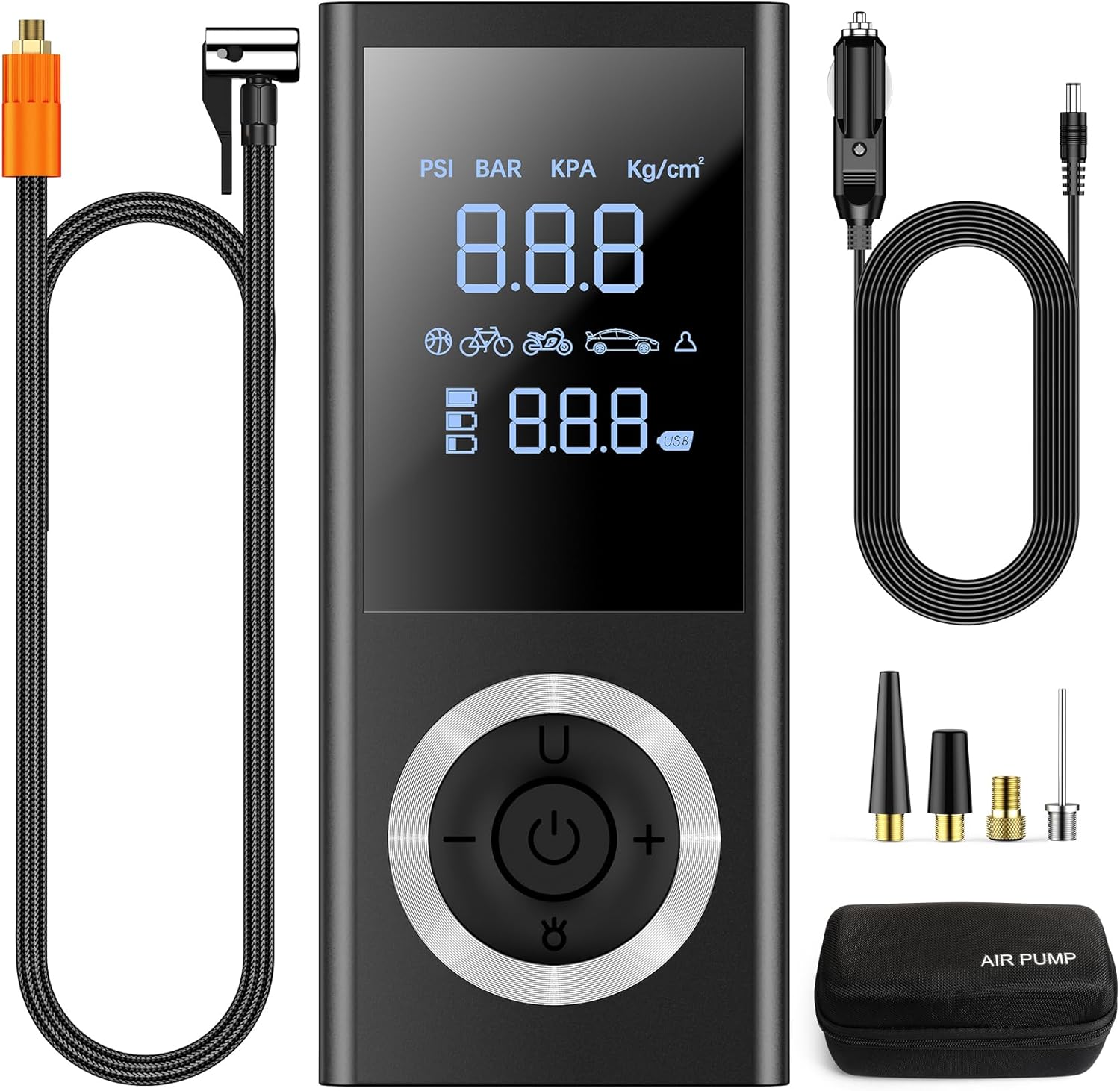 Tire Inflator Portable Air Compressor, Cordless 150 PSI Air Pump with Rechargeab...