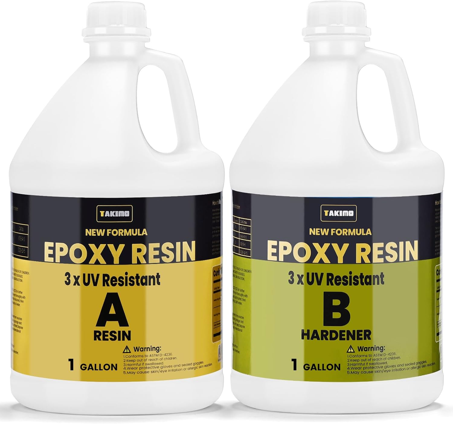 TAKIMO 2 Gallon 3×UV Resistant Resin Kit,No Bubble & Crystal Clear Epoxy Resin f...