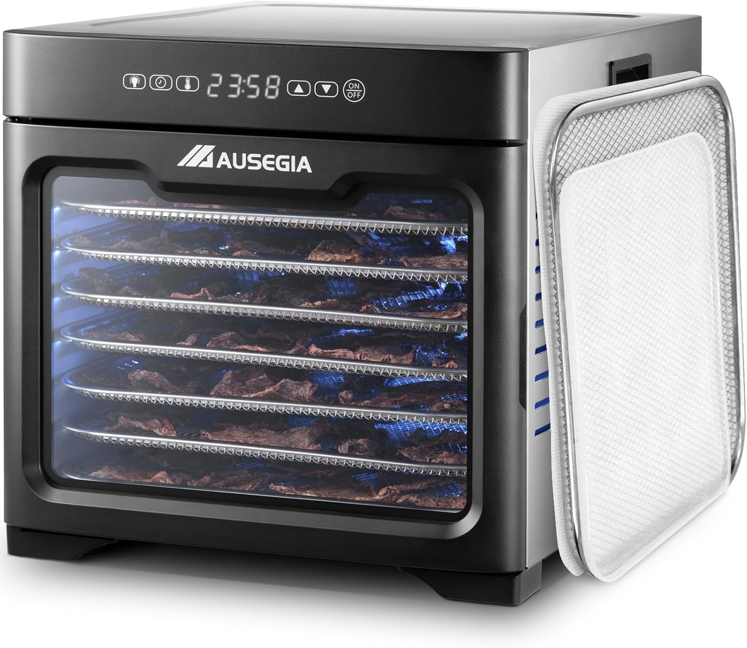 Food Dehydrator With 8.8" Drying Space, Bigger Than 9 Trays Dehydrators,800W Pow...