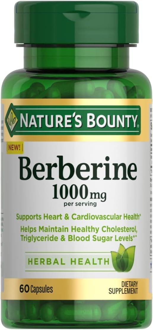 Nature's Bounty 1000mg Berberine Herbal Health Capsules Support Heart and Cardio...