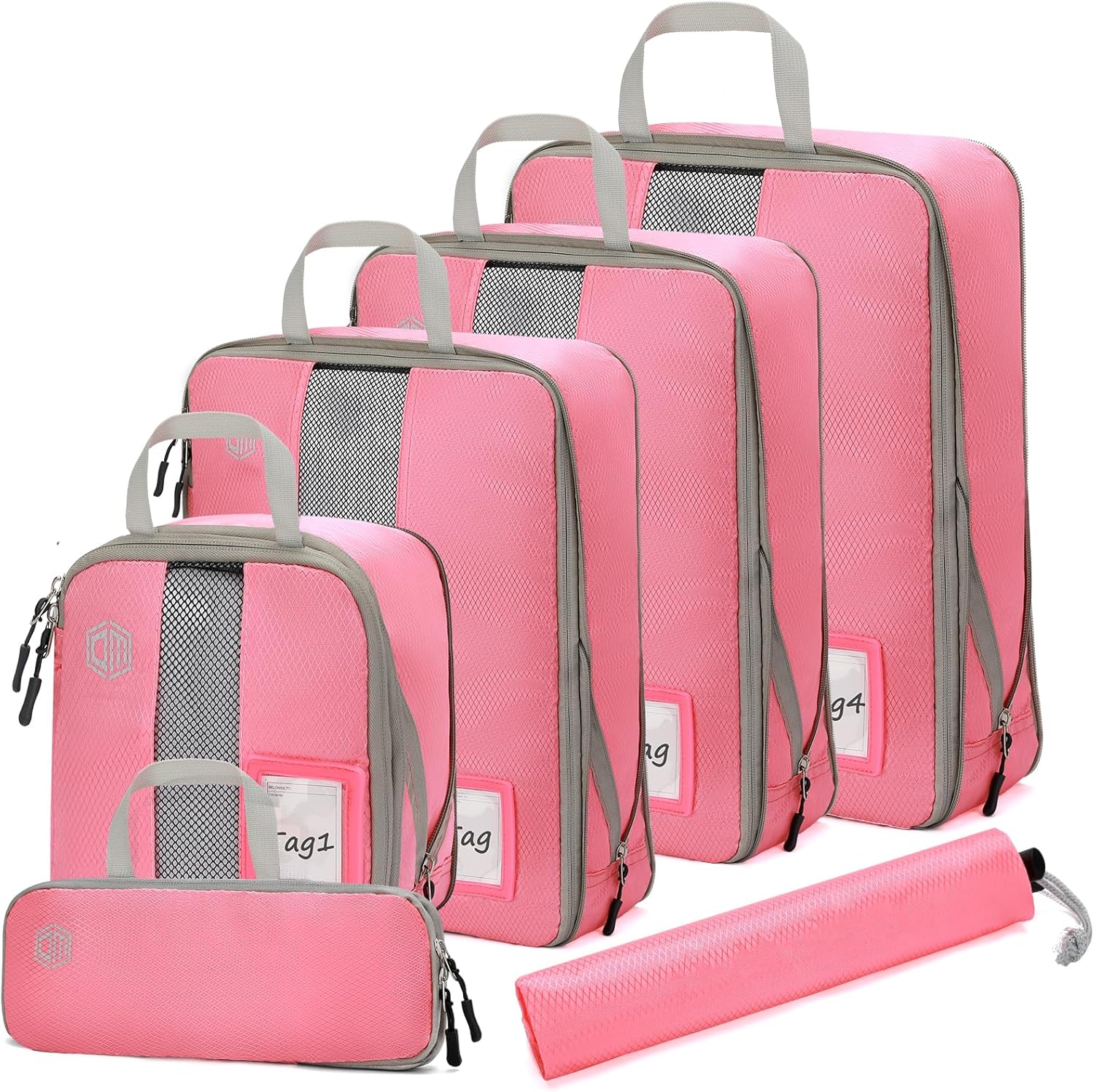 4/6 Set Compression Packing Cubes with lable for Travel, Expandable Packing Orga...