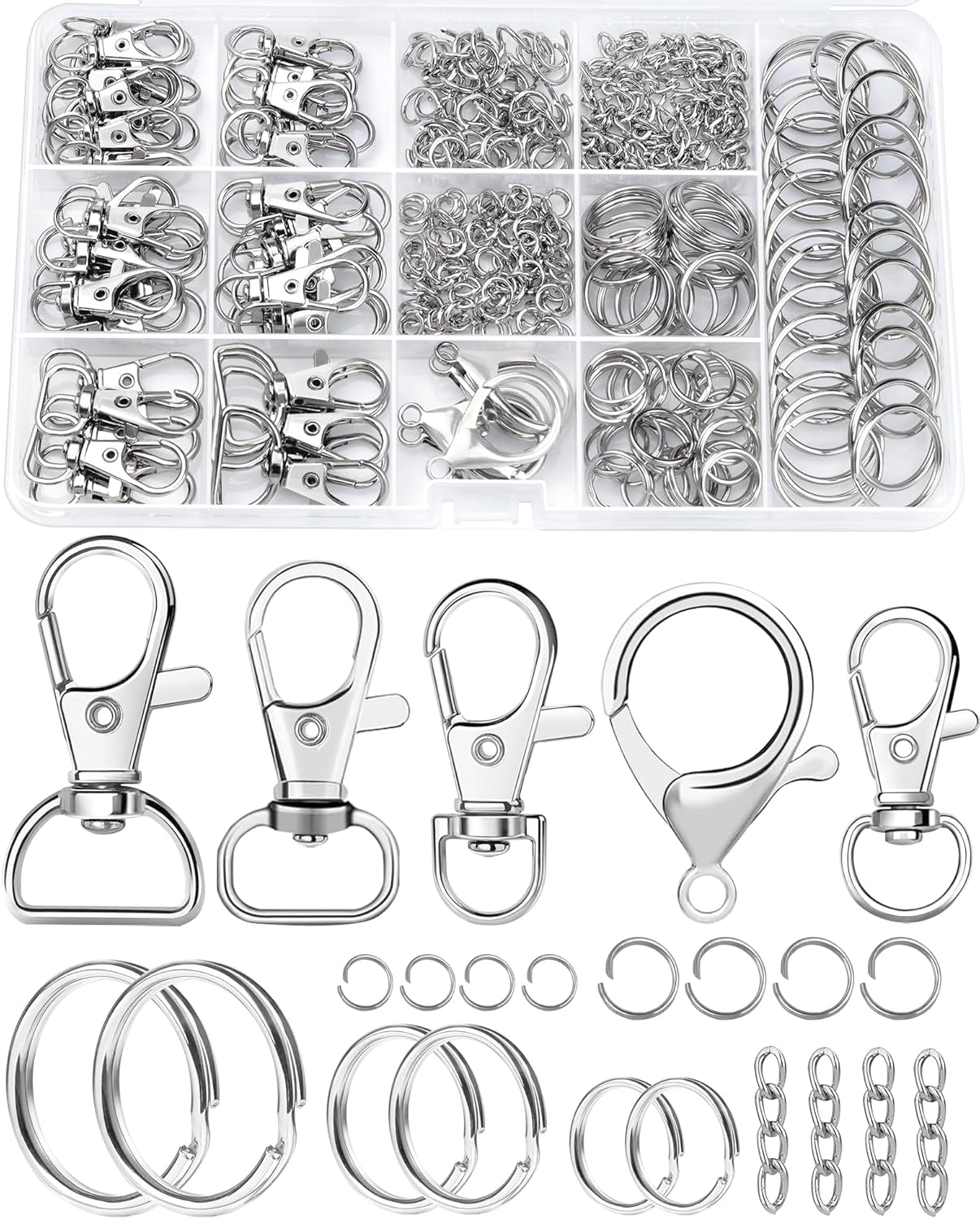 325PCS FIVEIZERO Keychain Making Kit - Keychain Clip with Key Ring, Lobster Claw...