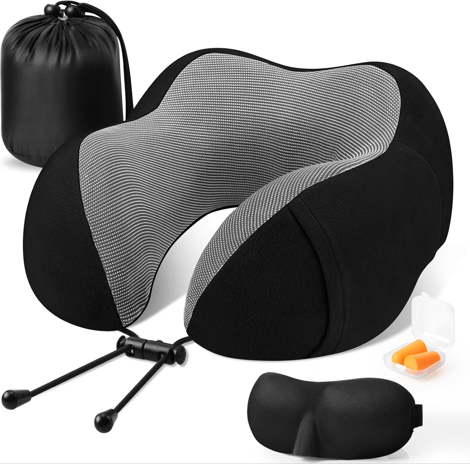 CloudBliss Travel Pillow Premium Memory Foam, Comfortable & Supportive Neck Pill...