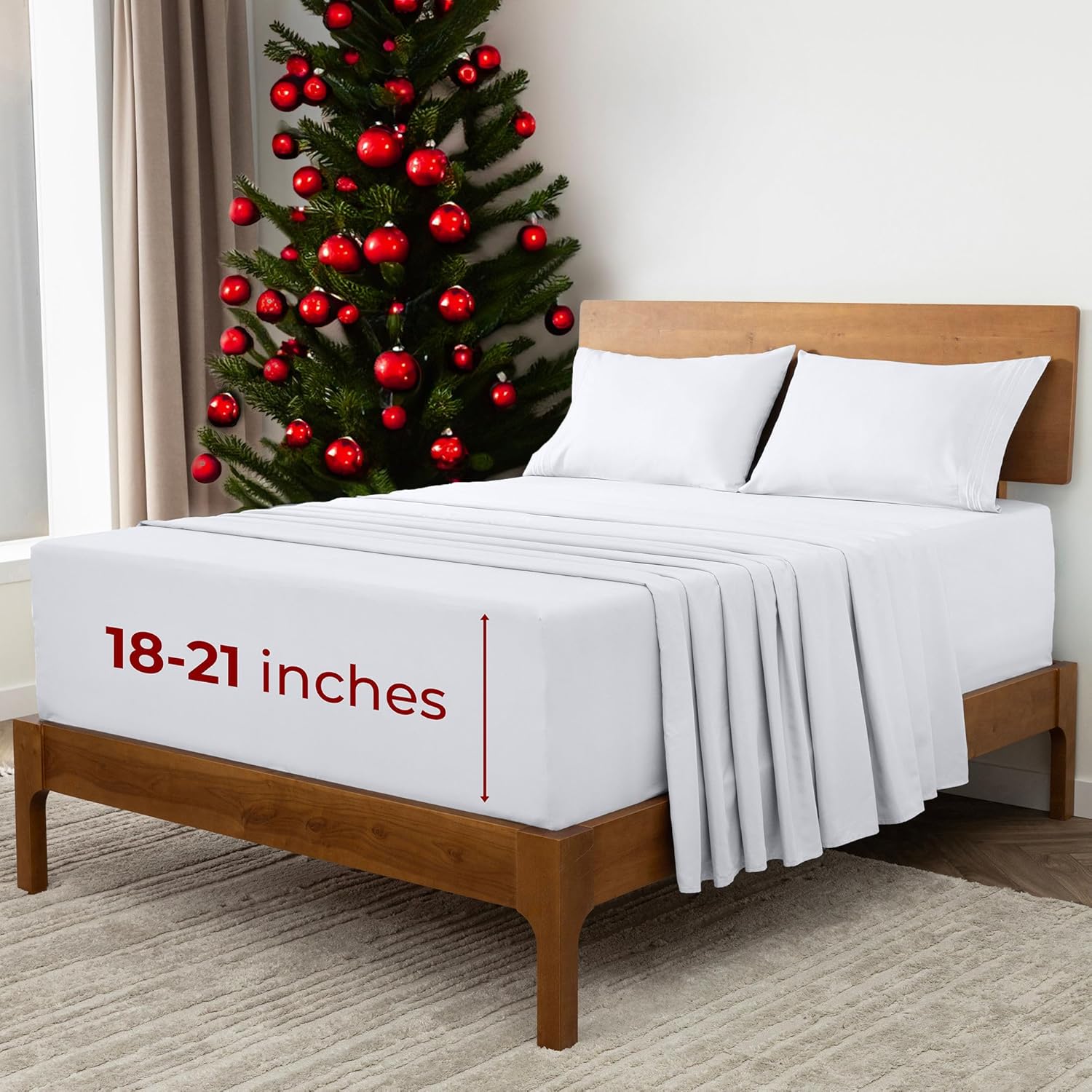 Mellanni Extra Deep King Sheets - 4 PC Iconic Collection Bedding - Hotel Luxury,...