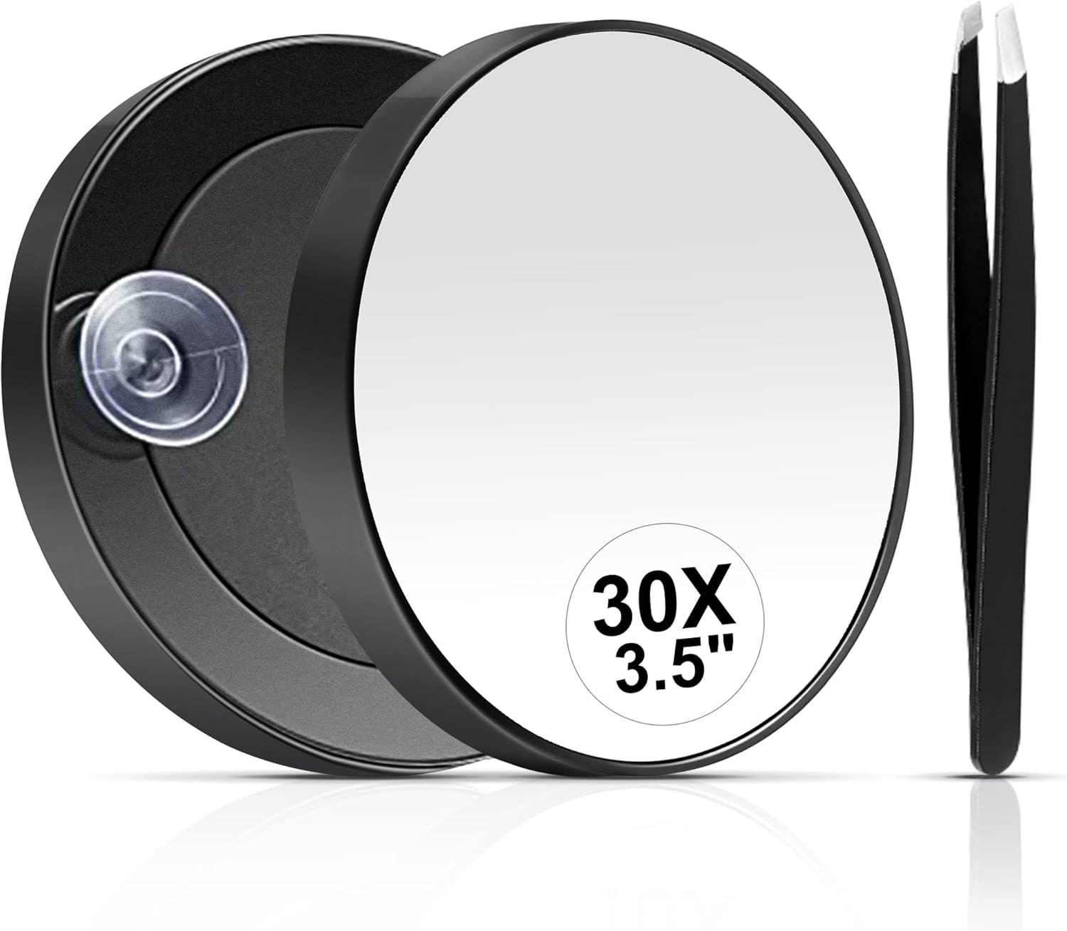 MIYADIVA 30X Magnifying Mirror, Small Magnifying Mirror with Suction Cup and Twe...