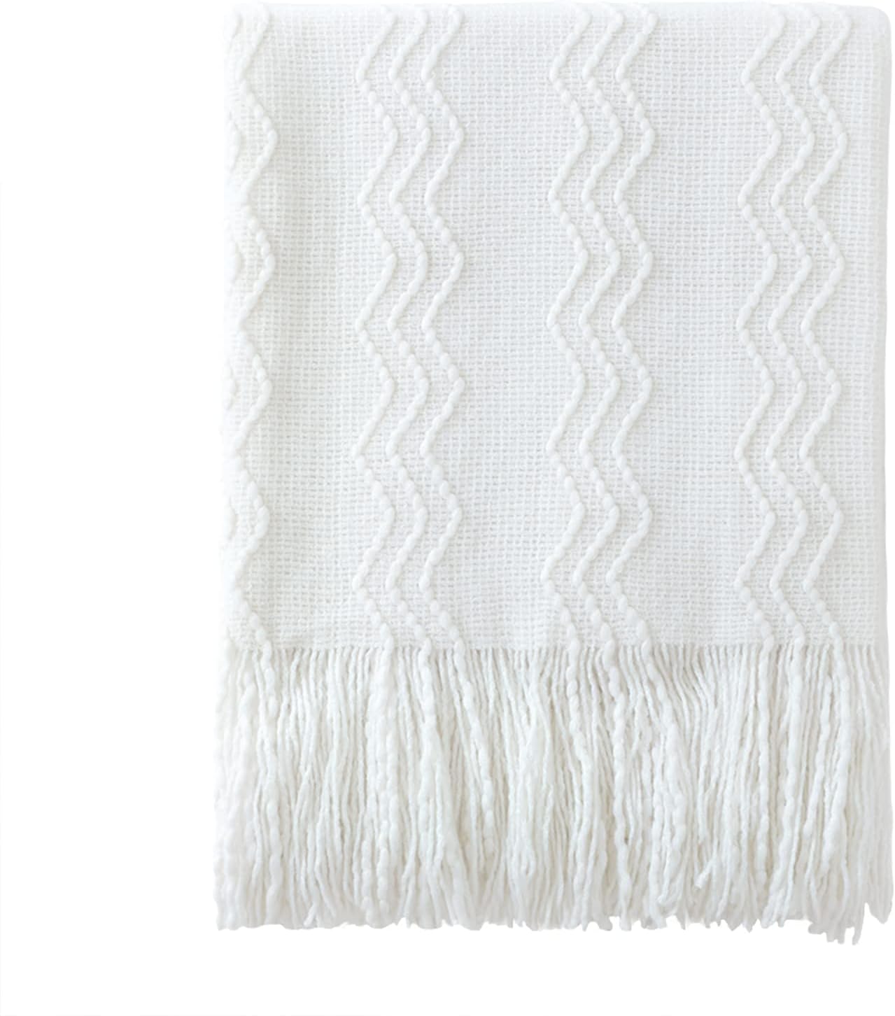 BOURINA Textured Solid Soft Sofa Throw Couch Cover Knitted Decorative Blanket, W...