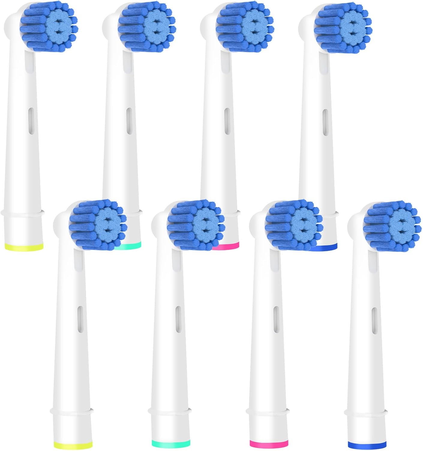 8 Pack Sensitive Gum Care Replacement Brush Heads Compatible with Oral b Braun E...