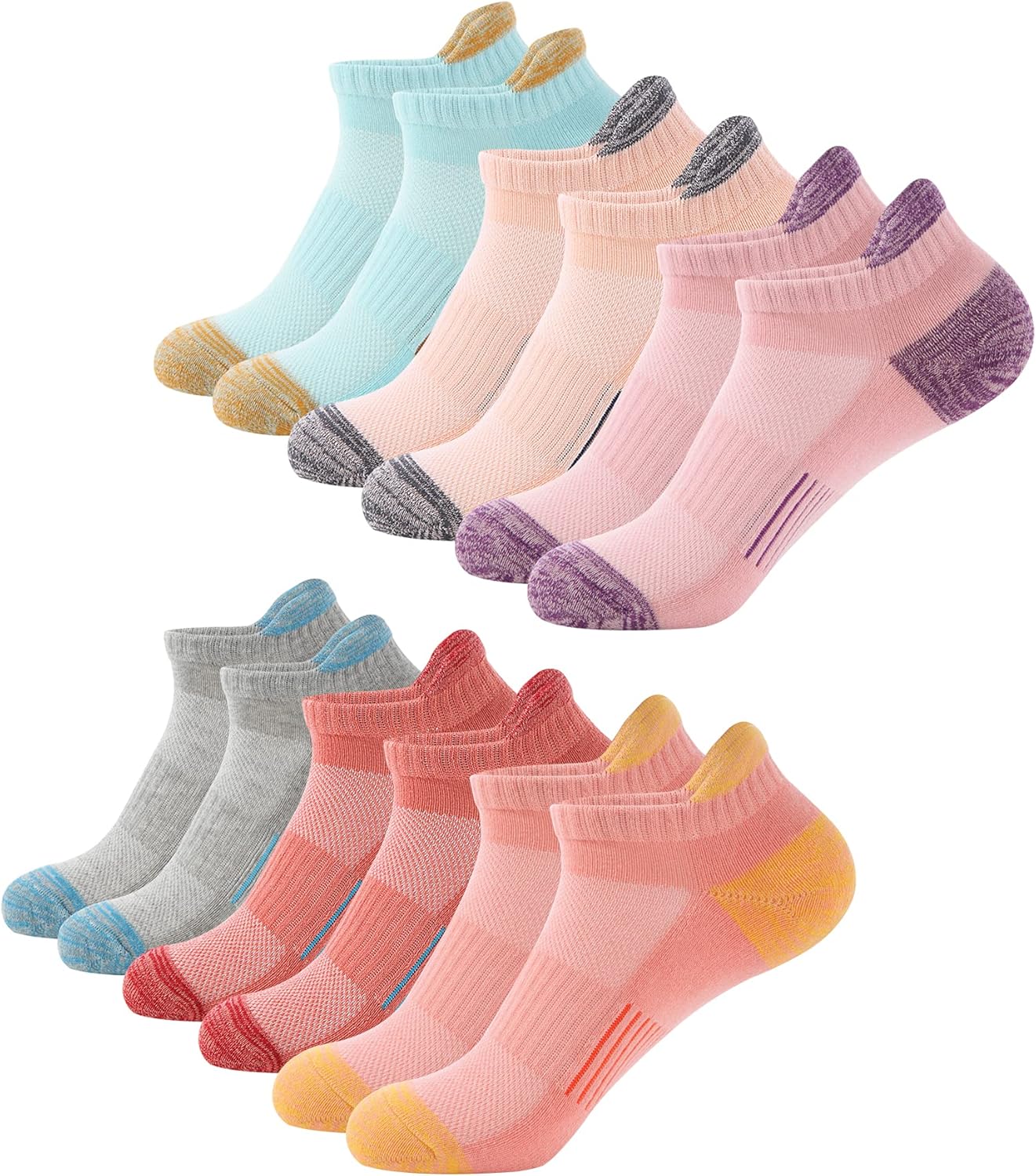 BUDERMMY Trainer Socks Womens 6 Pairs Cushioned Sp...