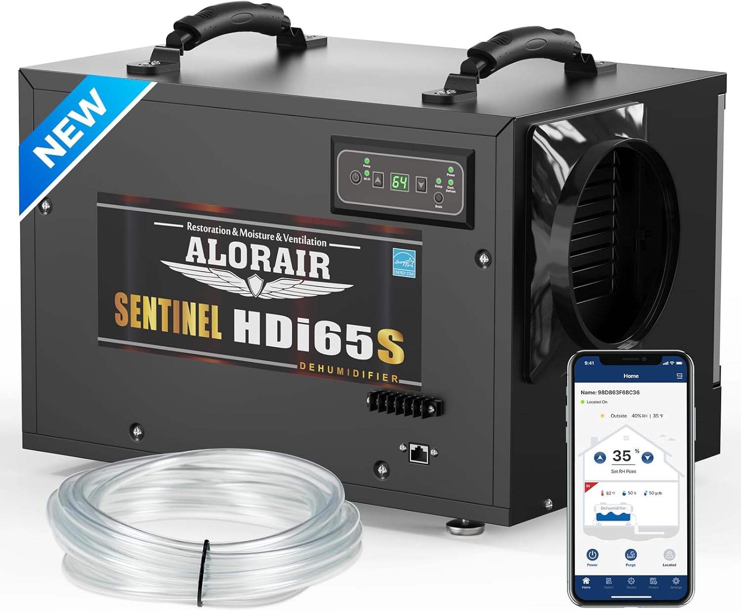 ALORAIR Crawl Space Dehumidifiers, 120 PPD Energy Star Wi-Fi APP Controls Compac...