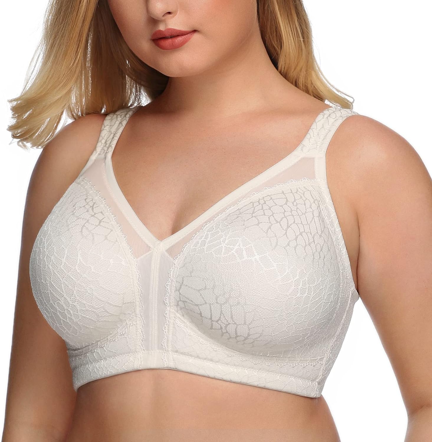 DotVol Women's Full Coverage Minimizer Bra Comfort Wirefree Non Padded Plus Size...