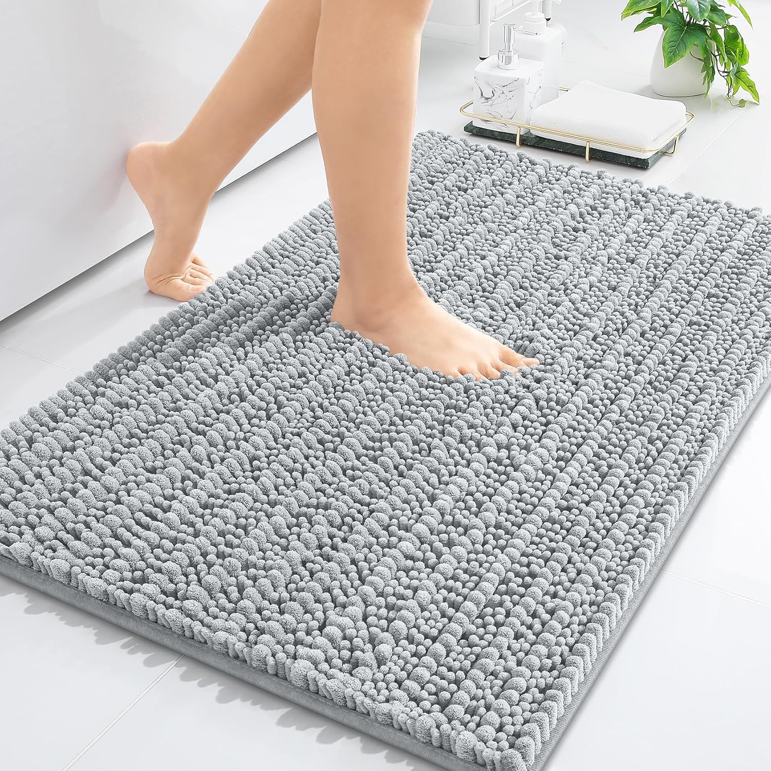 Arotive Luxury Chenille Bathroom Rug Mat, Extra Soft Thick Absorbent Shaggy Bath...