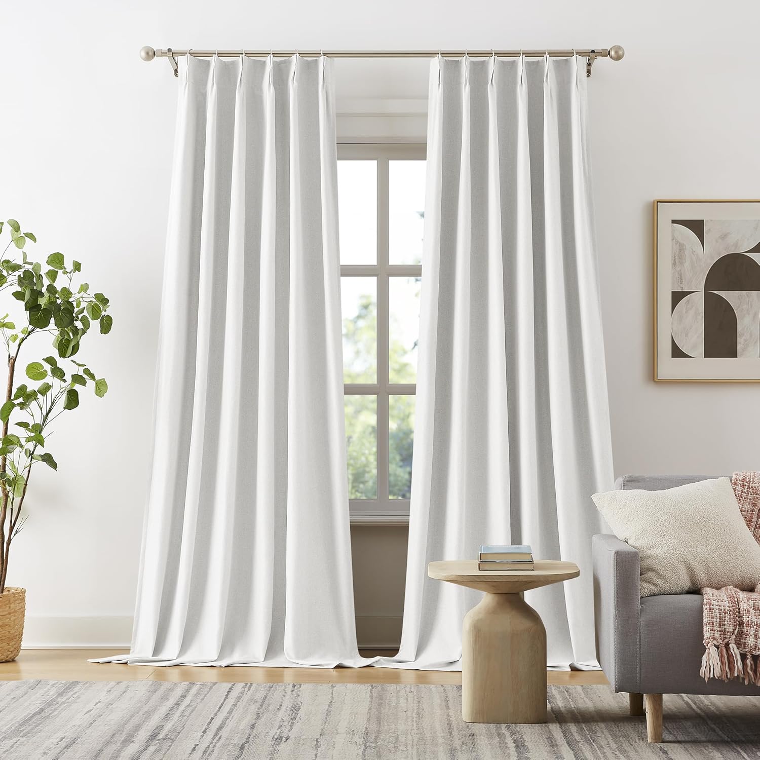 DUALIFE Pinch Pleated Blackout Curtains 108 Inches Long 9ft, Accordion Style Cus...