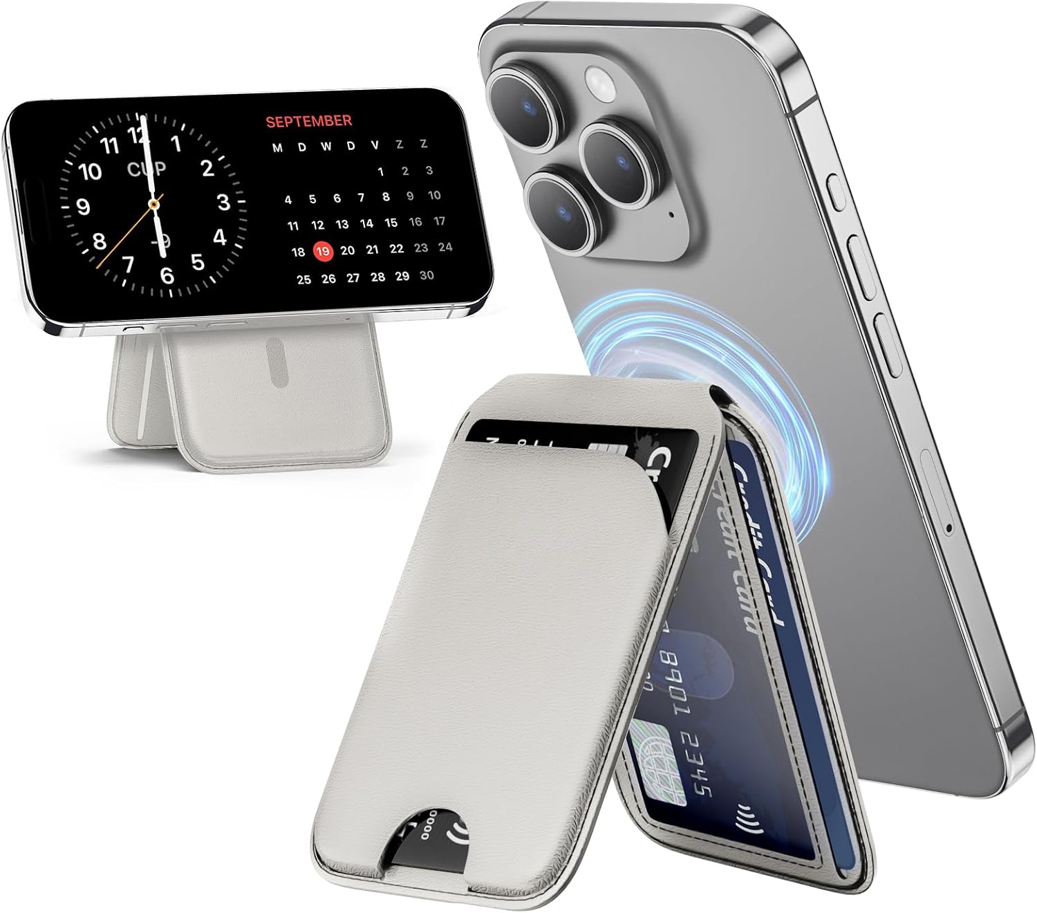 Mag-Safe Wallet Magnetic Wallet for iPhone Lightweight Magnetic Phone Wallet Sta...