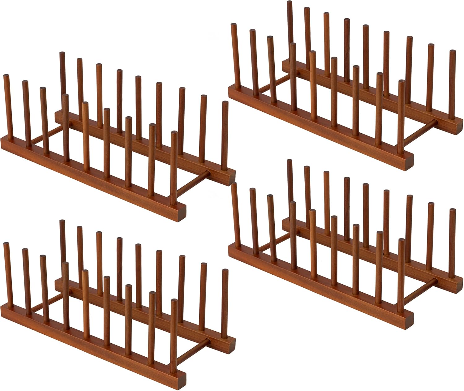 HBlife 4pcs Teak Dish Plate Bowl Cup Book Pot Lid Cutting Board Drying Rack Teak...