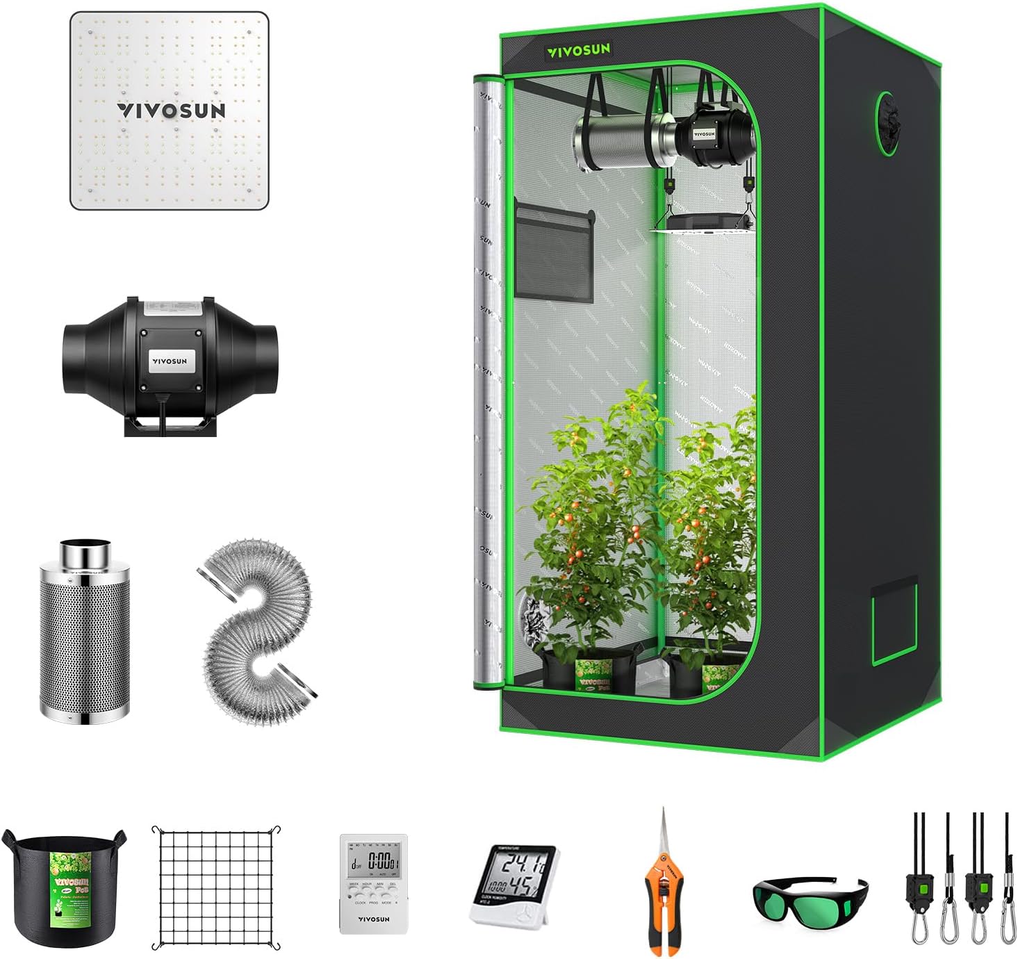 VIVOSUN Grow Tent Complete System, 2.7 x 2.7 ft. Growing Tent Kit Complete with...