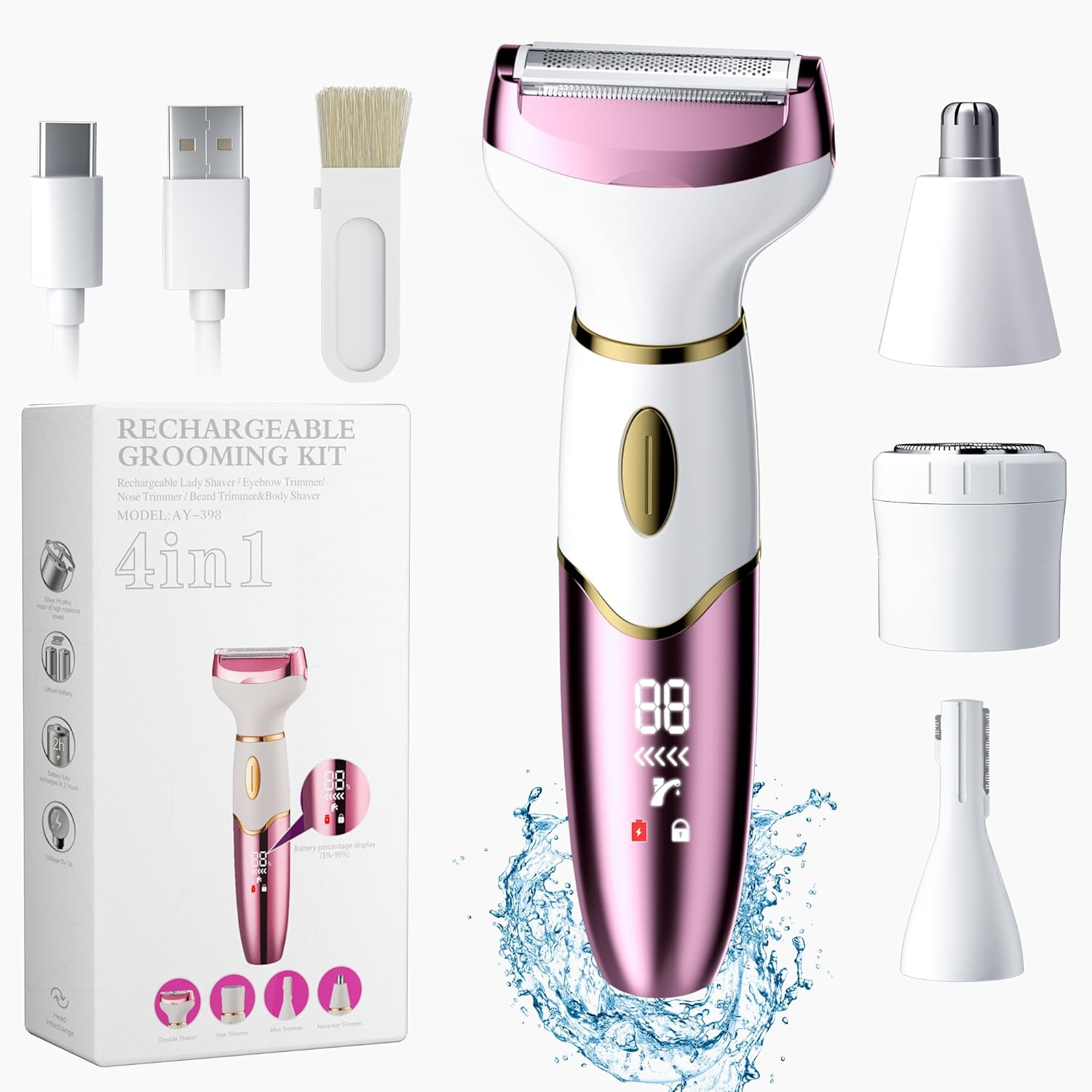PKBD 4 in 1 Electric Bikini Trimmer Lady Shavers for Women, Women Razor for Body...