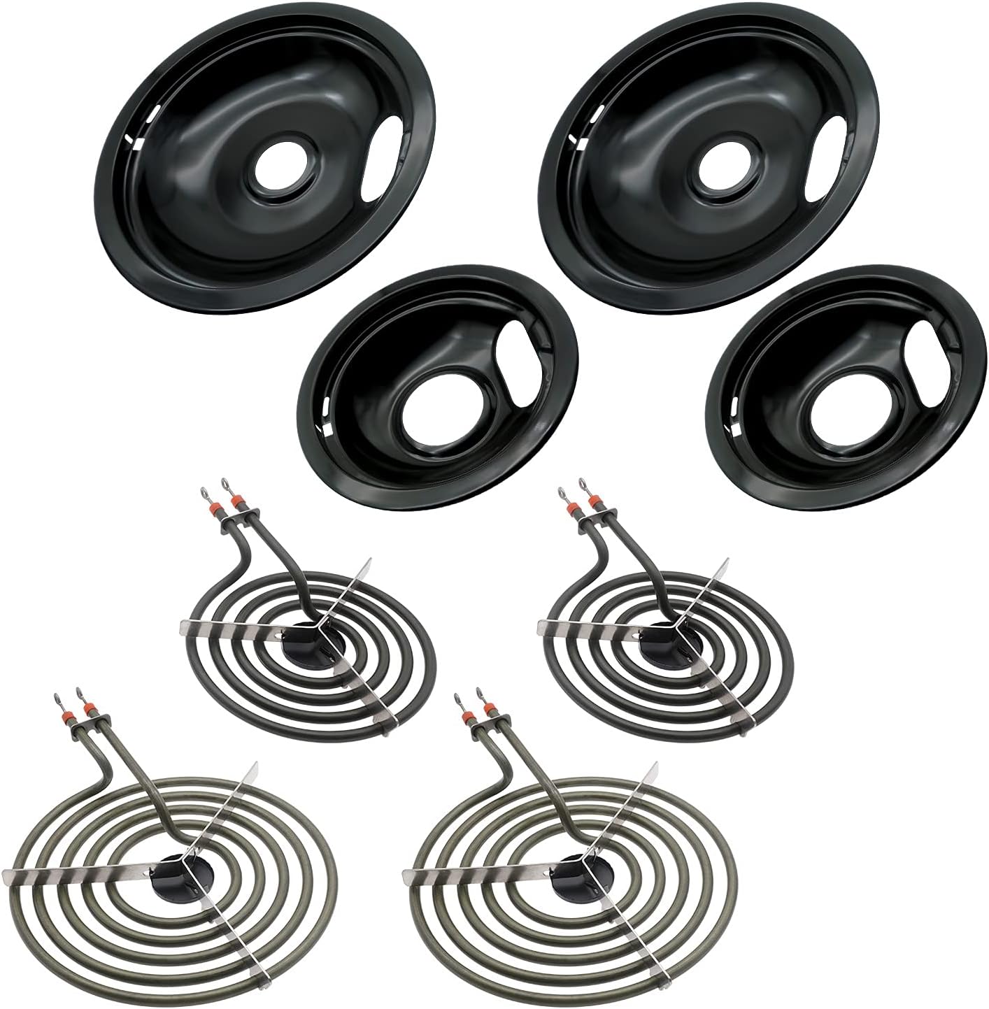 W10288051 Range Cooktop Porcelain Drip Pans and MP22YA Electric Range Burner Ele...