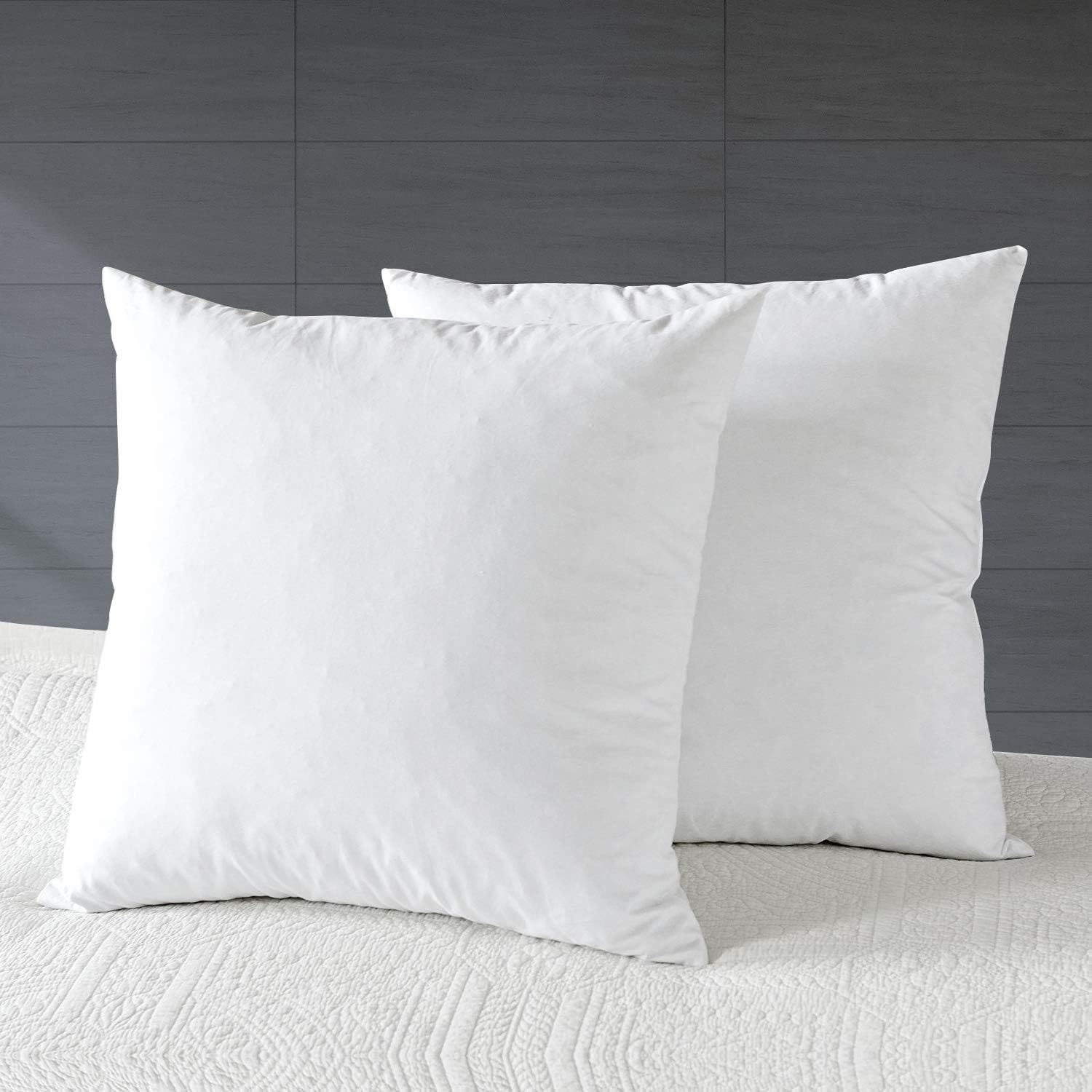 APSMILE Organic 16x16 Feather Down Throw Pillow Inserts Set of 2, 100% Cotton Fa...